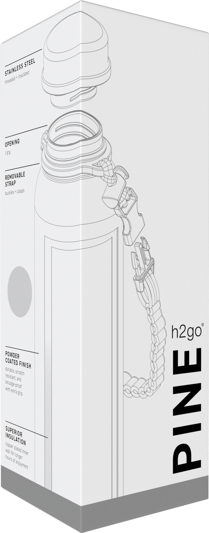 steel 32 oz h2go pine - powder