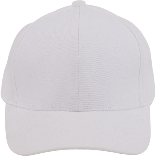 Front View of White Recycled Cotton Twill 6 Panel Ballcap - Unisex