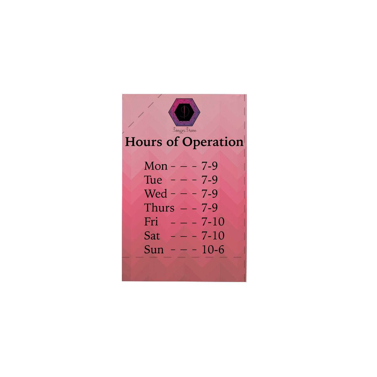 12" x 18" Opaque Window Cling