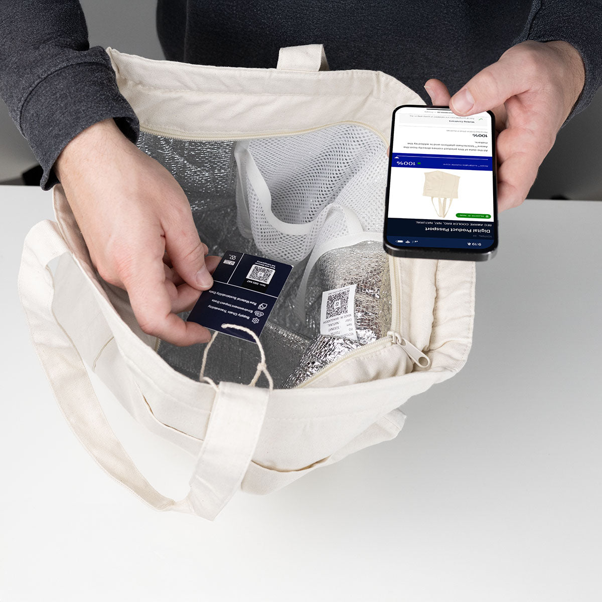 Aware™ 8 Oz. 20 Can Recycled Cotton Cooler Tote Bag