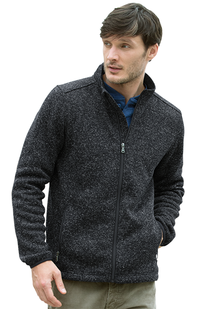 Black Heather Summit Sweater-Fleece Jacket  - S