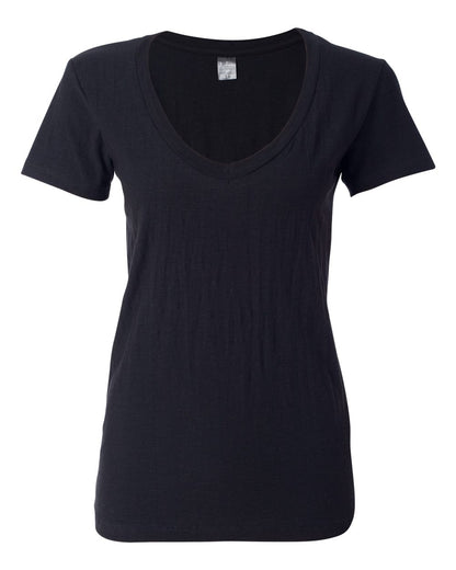 Women's V-Neck Slub T-Shirt - 8169