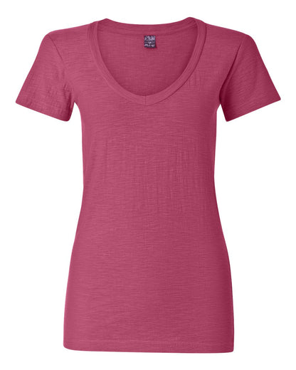 Women's V-Neck Slub T-Shirt - 8169