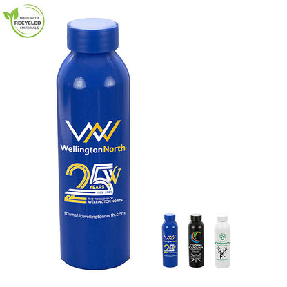 "STREAMLINER" 22 OZ Recycled RPET Aluminum Bottle With Low - Prile Lid