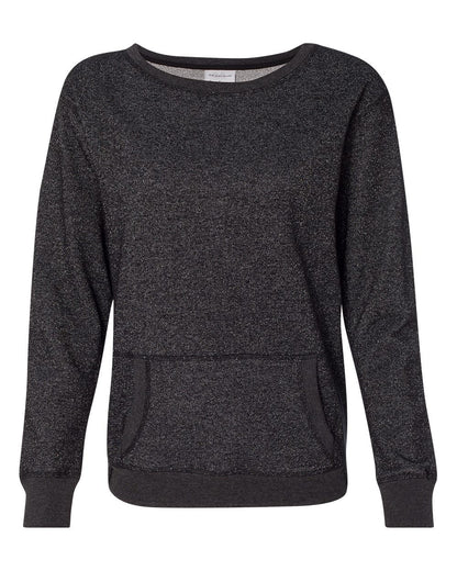 Women’s Glitter French Terry Wide Neck Sweatshirt - 8867