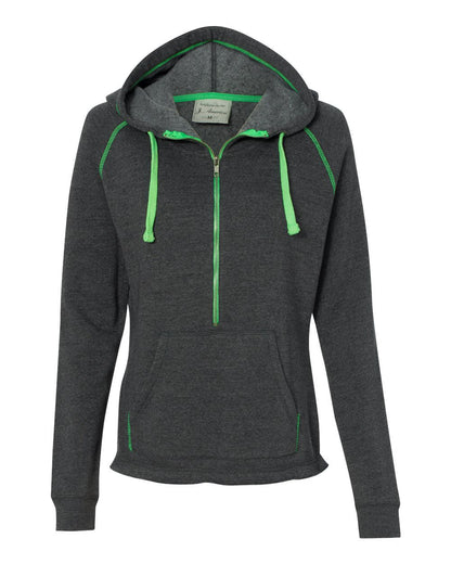 Women's Triblend Half-Zip Hooded Sweatshirt - 8876