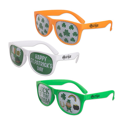 Assorted Colors St. Patrick's Day Art Pinhole Sunglasses