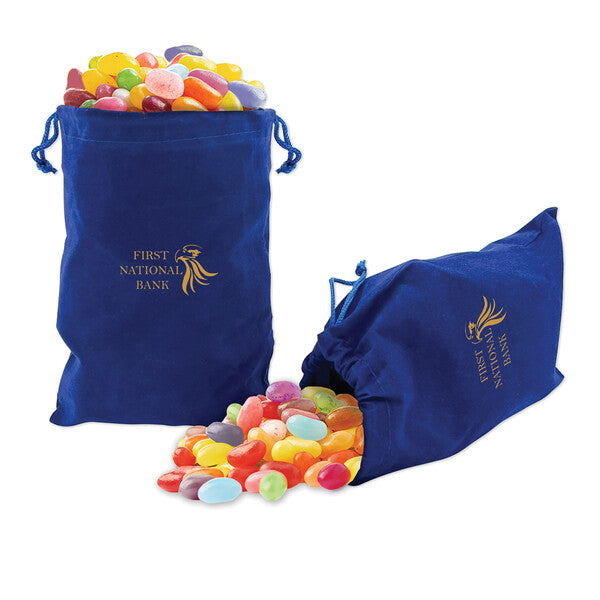 SALE - Jelly Belly Jelly Beans in Blue Velour Gift Bag