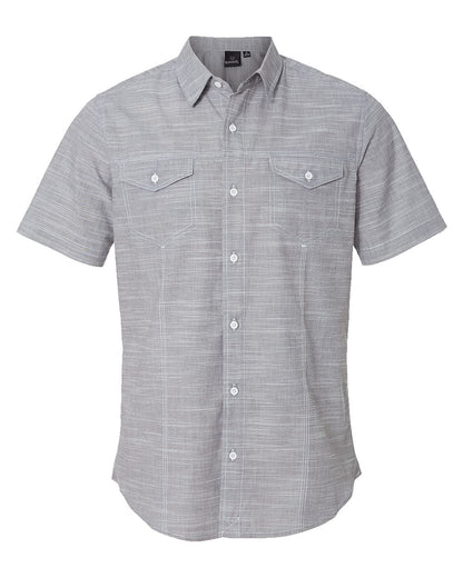 Men's Textured Solid Short Sleeve Shirt - 9247