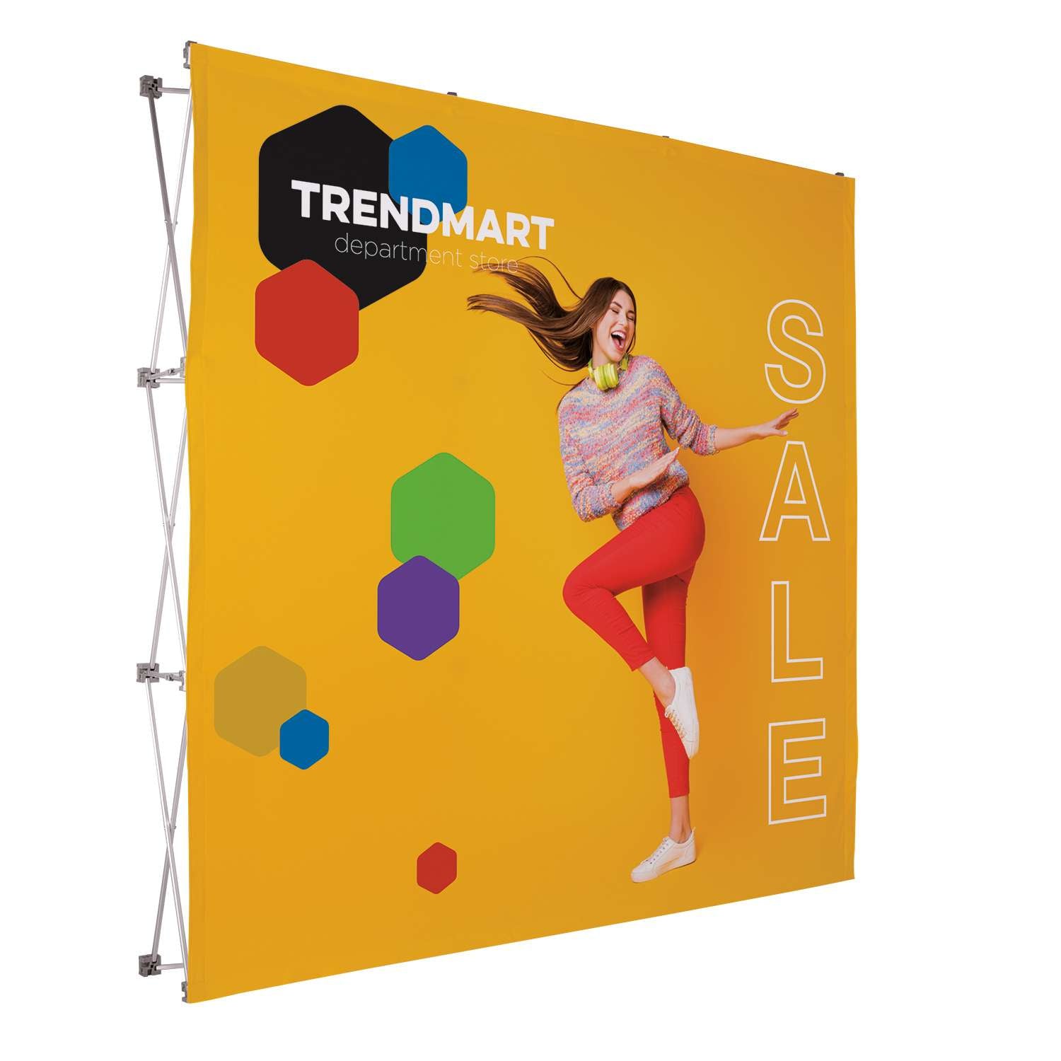 8' Straight Splash Floor Display Face Kit (Recycled Polyester Knit)