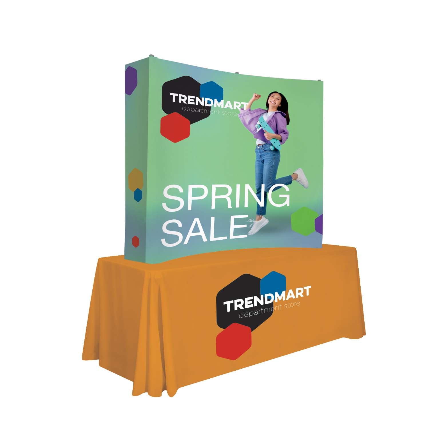 6' Curved Splash Tabletop Display Wrap Kit (Recycled Polyester Knit)