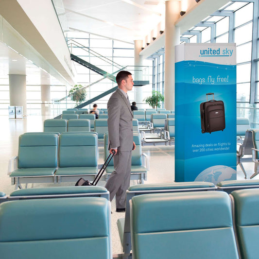 3' Straight Splash Floor Display 4-Sided Graphic Panel (Recycled Polyester Knit)