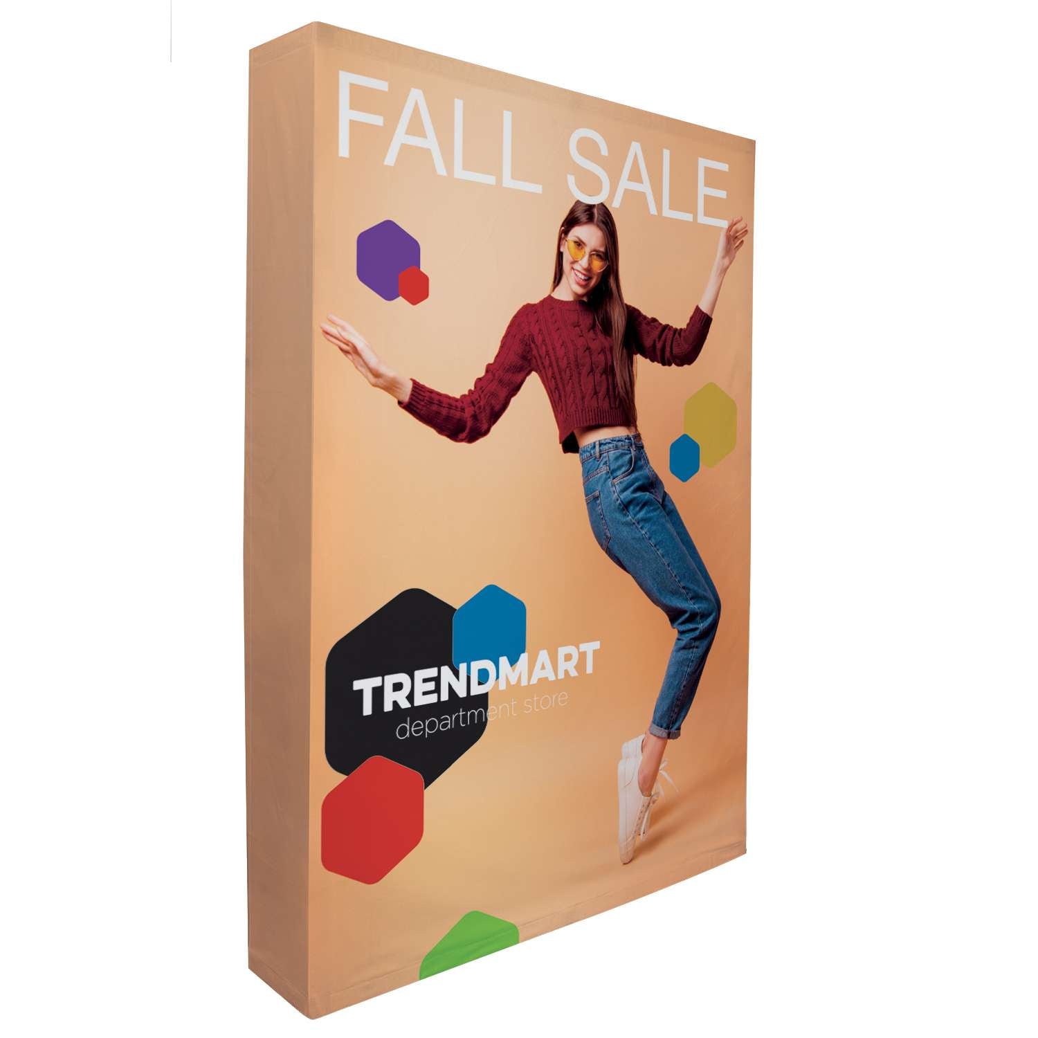 5' Straight Splash Floor Display 4-Sided Kit (Recycled Polyester Knit)