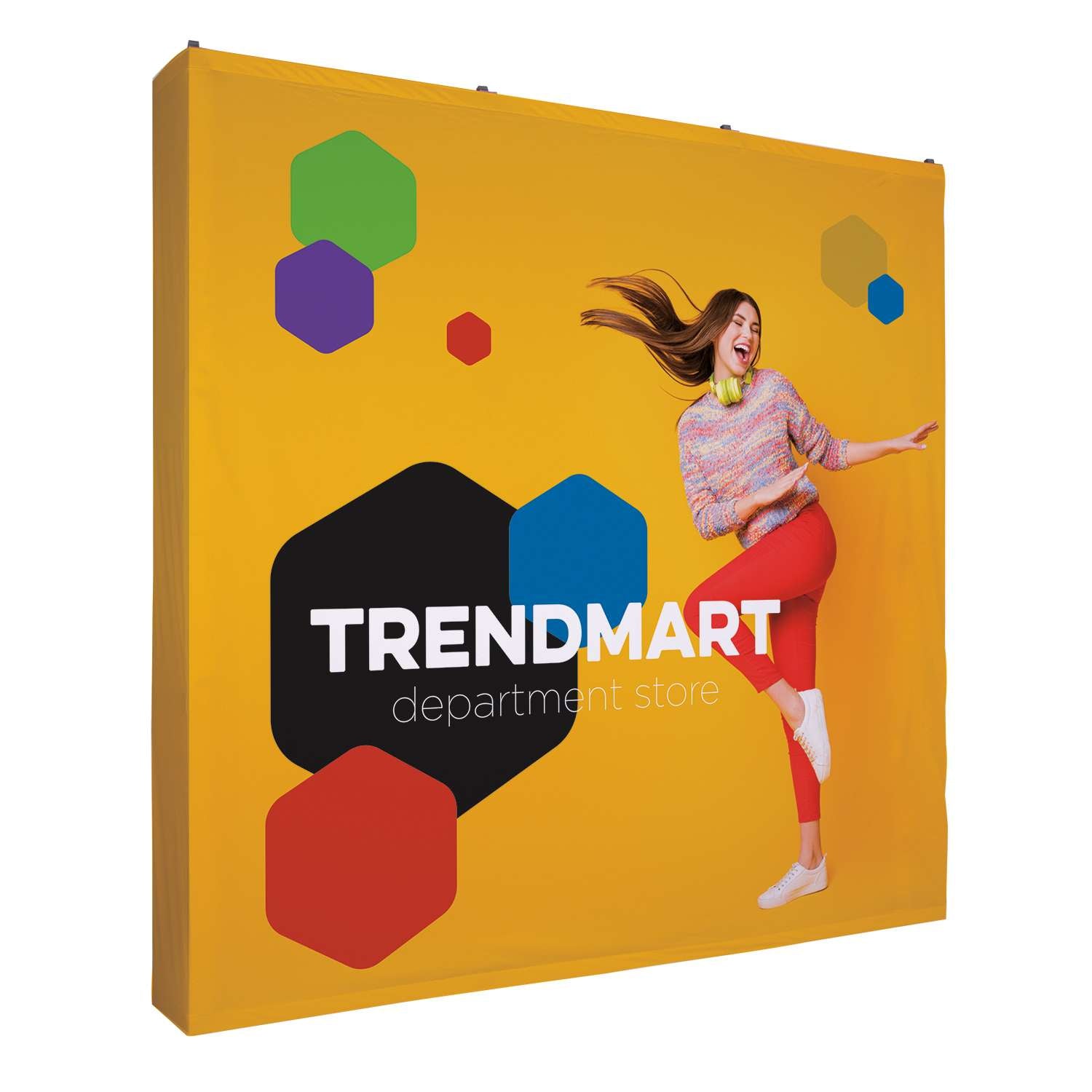 8' Straight Splash Floor Display 4-Sided Kit (Recycled Polyester Knit)