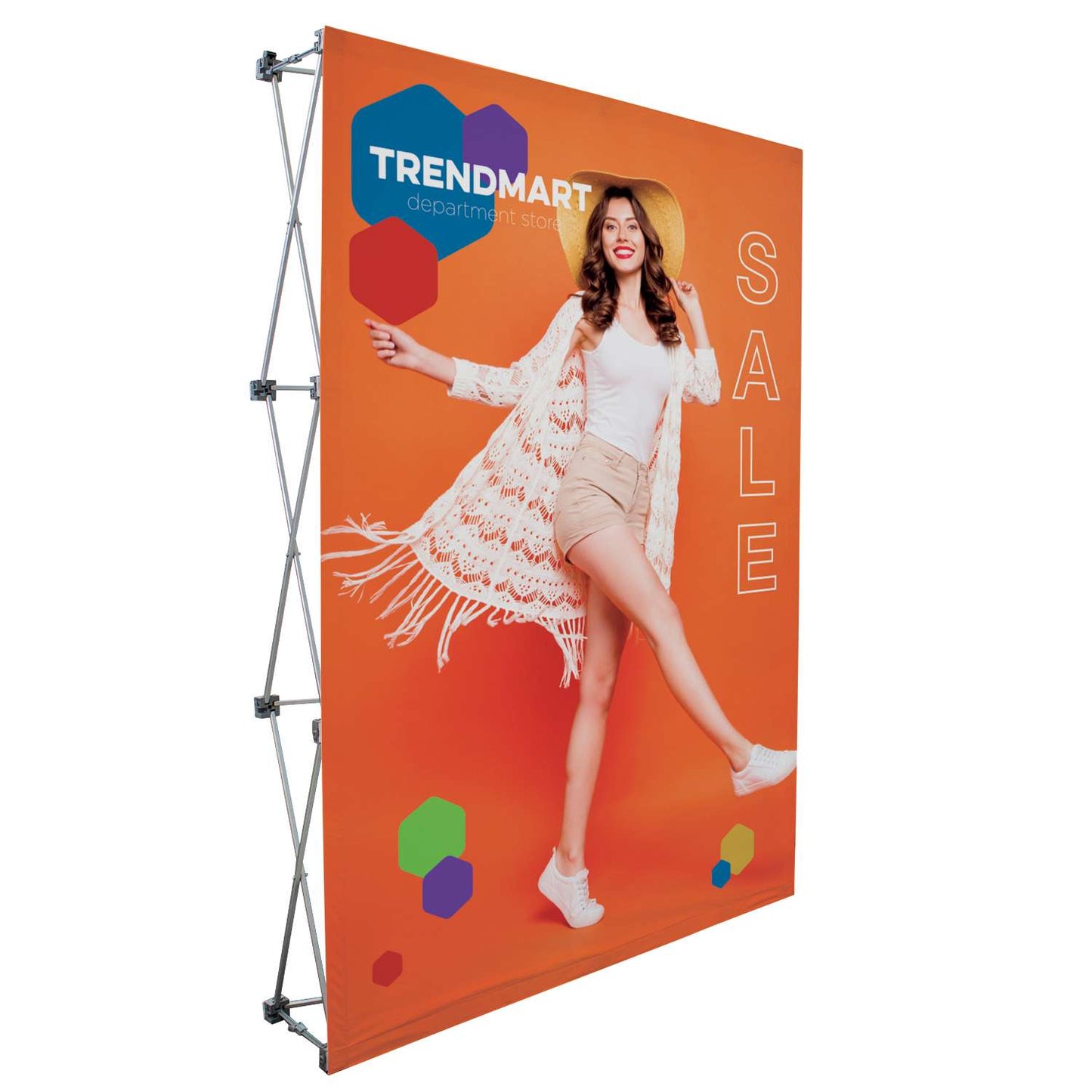 5' Straight Splash Floor Display Face Kit (Block-Out Fabric)