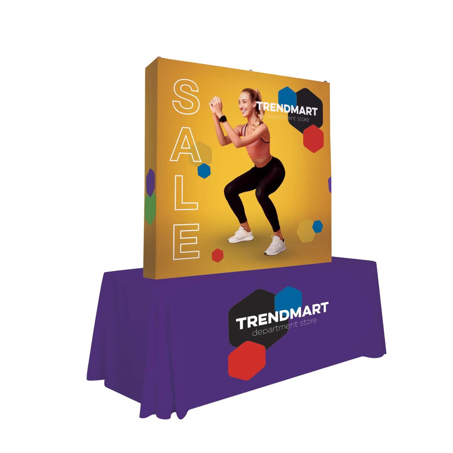 6' Straight Splash Tabletop Display Wrap Kit (Block-Out Fabric)