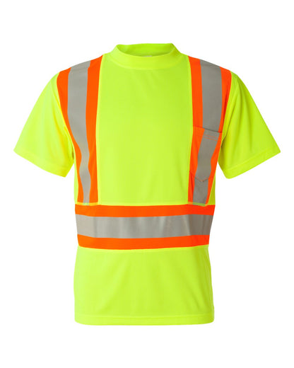 Unisex Class 2 Flat Stitch Self-Fabric Panels T-Shirt - 9120-9121