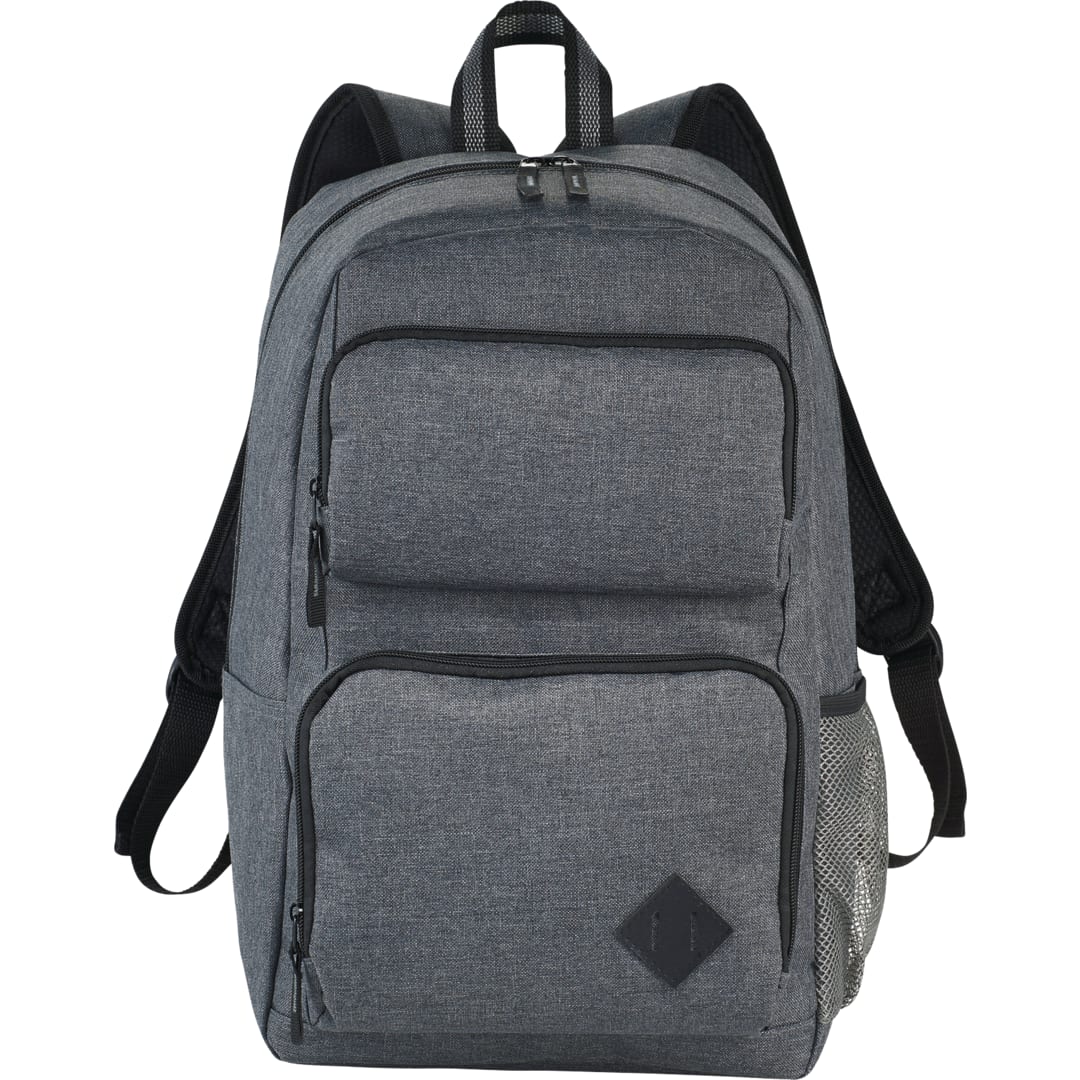 Front View of Gray Graphite Deluxe 15" Computer Backpack
