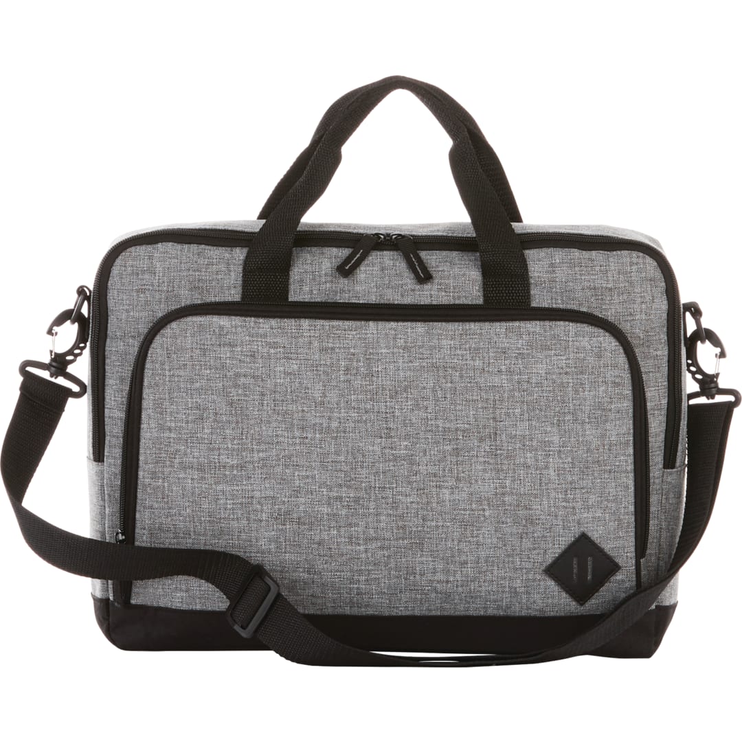 Front View of Gray Graphite 15" Computer Briefcase