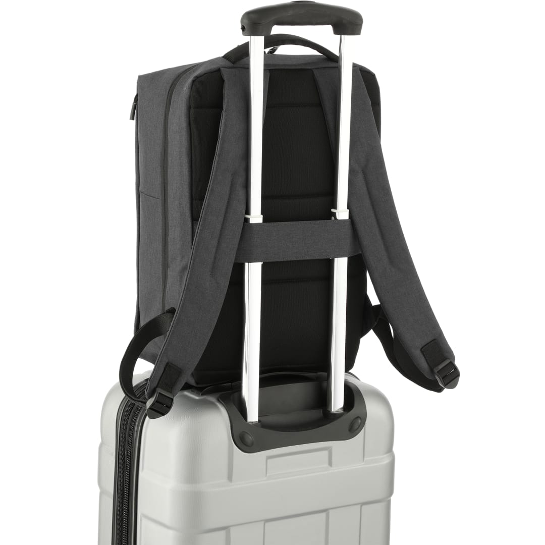 Front View of Gray Aft Recycled 15" Computer Backpack