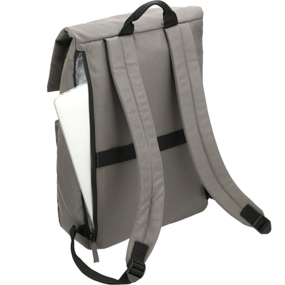 Front View of Gray Merritt Recycled 15" Computer Backpack
