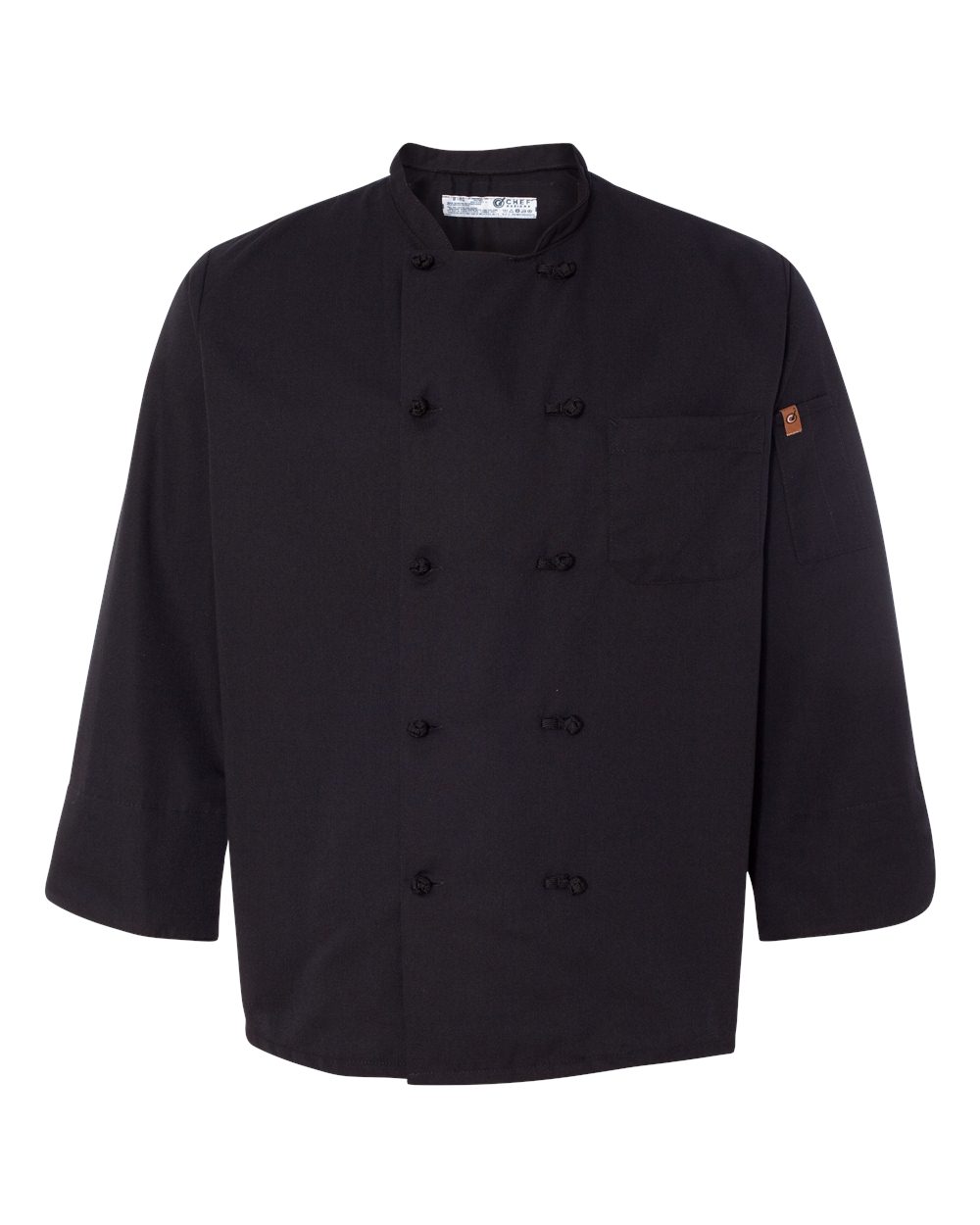 Black Knot Button Chef Coat - 0427