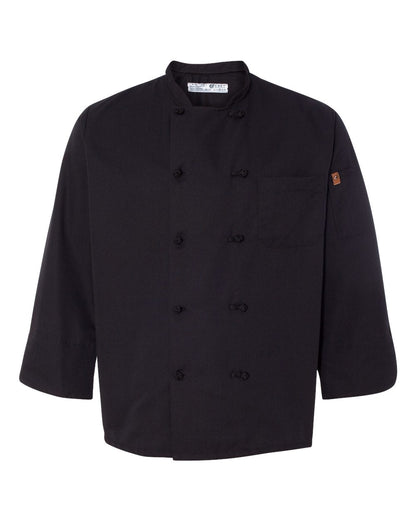 Black Knot Button Chef Coat - 0427