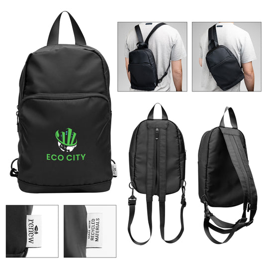BLACK Caleb rPET Convertible Backpack and Sling Bag