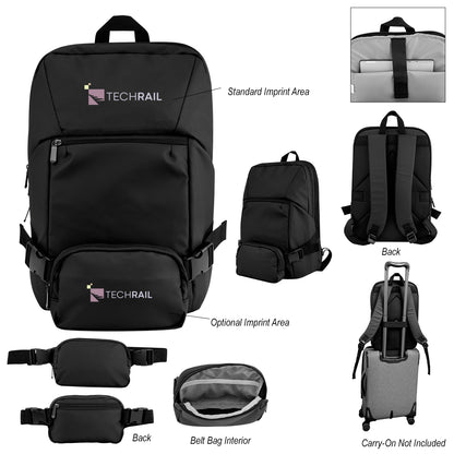 BLACK Yosemite Backpack With Removeable Belt Bag