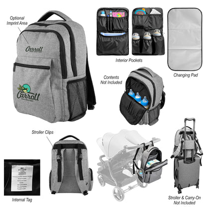 Heather Gray Milo rPET Diaper Backpack