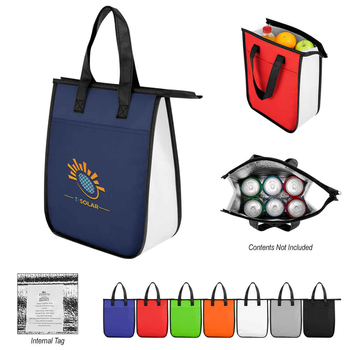 BLACK Lola Laminated Non-Woven 6 Can Cooler Bag