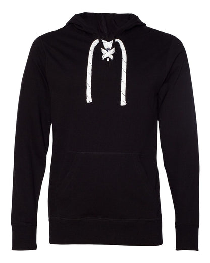 Unisex Jersey Sport Lace Hooded Pullover - 8231