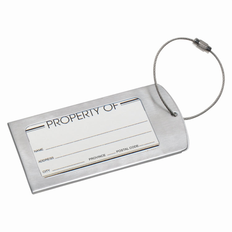"Prestige" Brushed Metal Luggage Bag Tag