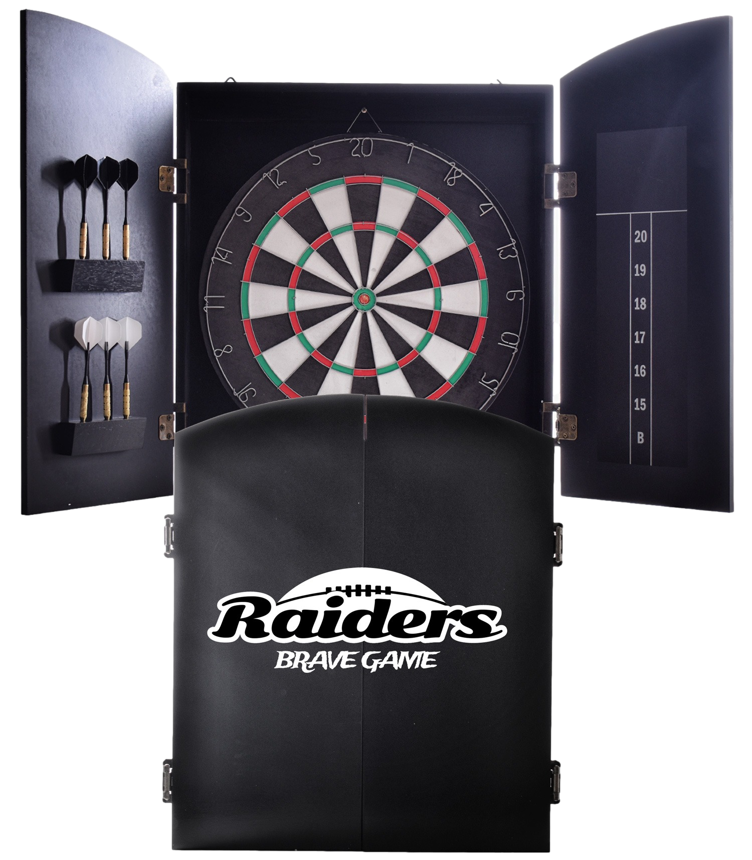 Black Dartboard with Cabinet