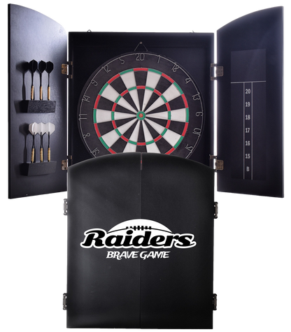 Black Dartboard with Cabinet