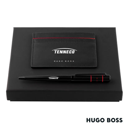 Hugo Boss® Gear Card Holder/Ribbon Matrix Ballpoint Pen