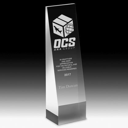 Laser Engraved Angled Obelisk Award - 6"