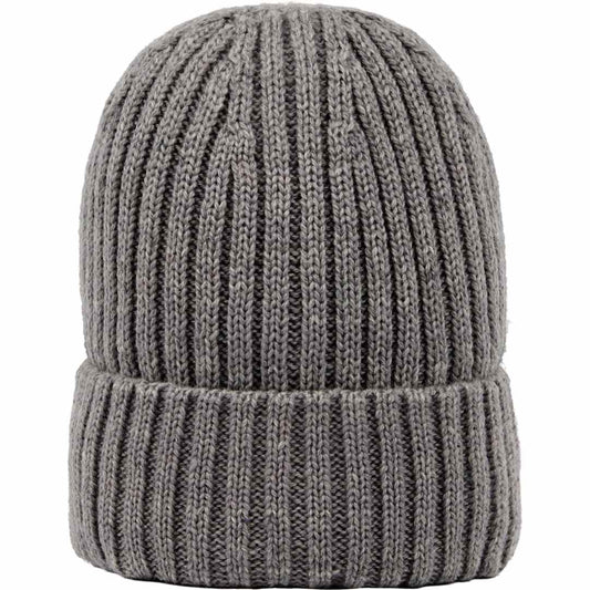 Front View of Grey Wool Blend Beanie - Unisex