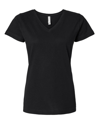 Women's Fine Jersey V-Neck Tee - 3507