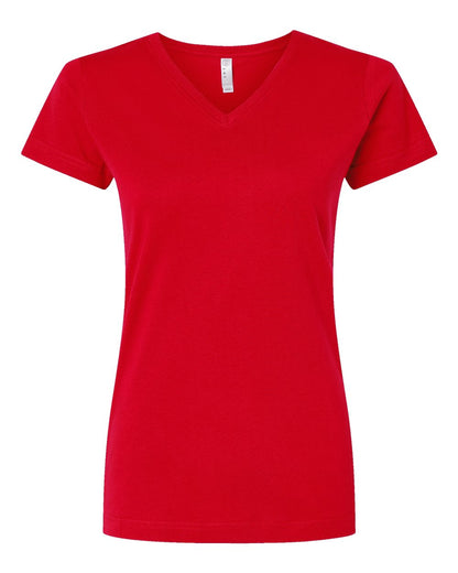 Women's Fine Jersey V-Neck Tee - 3507