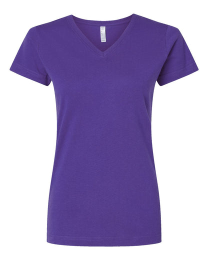 Women's Fine Jersey V-Neck Tee - 3507