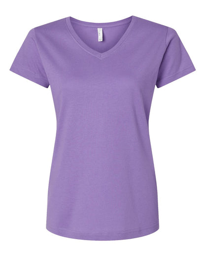 Women's Fine Jersey V-Neck Tee - 3507