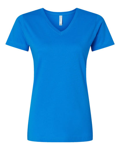 Women's Fine Jersey V-Neck Tee - 3507