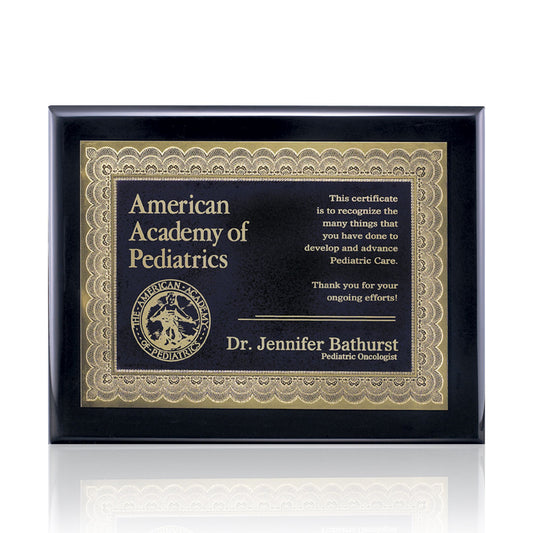 Oakleigh Certificate Plaque - Black Finish