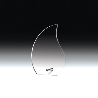 Flame Acrylic Award w/Chrome Base (5 5/8"x8"x1/2") - Screen Print