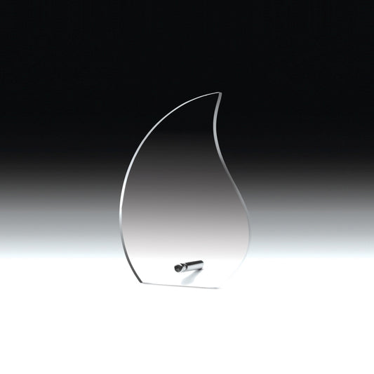 Flame Acrylic Award w/Chrome Base (5 5/8"x8"x1/2") - Screen Print