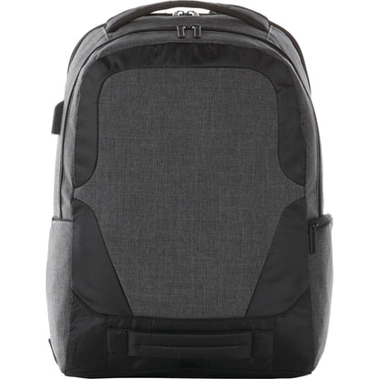 Front View of Gray Overland 17" TSA Computer Backpack w/ USB Port