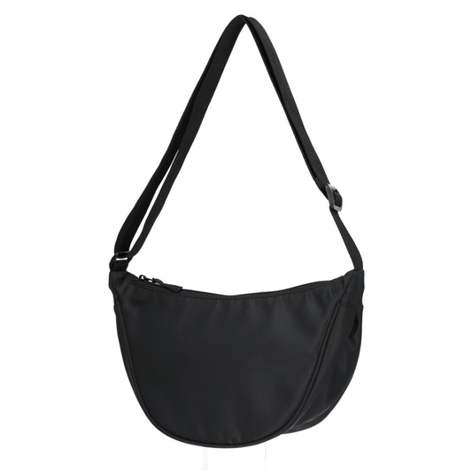 Front View of Black Recycled Curve Crossbody