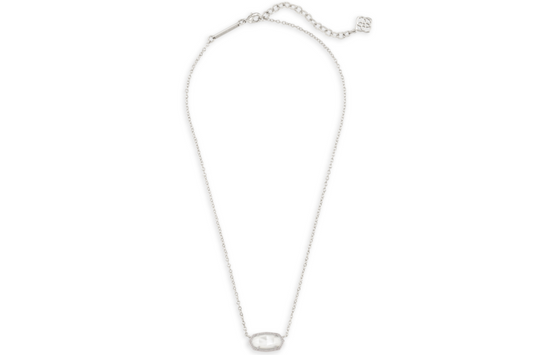 Kendra Scott Elisa Silver Pendant Necklace in Ivory Mother-of-Pearl