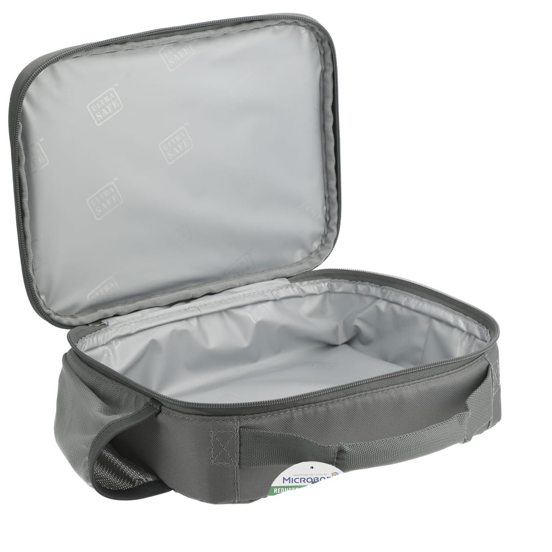 Front View of Gray Arctic Zone® Repreve® Recycled 6 Can Lunch Cooler